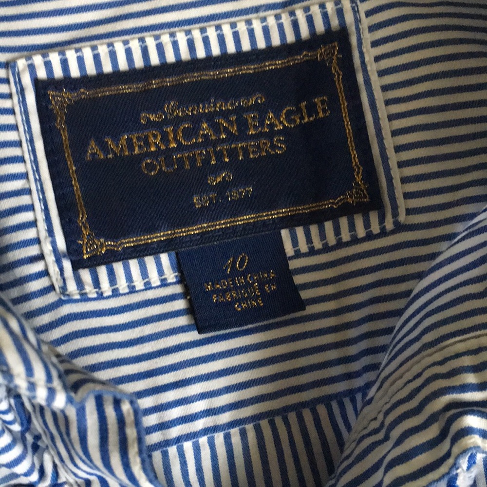 American Eagle Ruffle Button Down Blouse - image 3